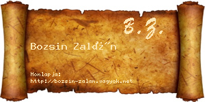 Bozsin Zalán névjegykártya